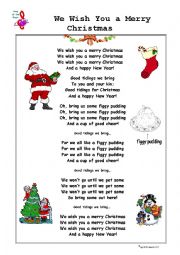 English Worksheet: Christmas Song: We Wish You a Merry Christmas