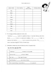 English Worksheet: Irregular verbs practice