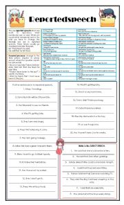 English Worksheet: Reported speech