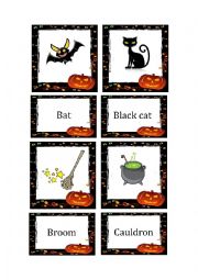 English Worksheet: Halloween flashcards