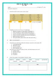 English Worksheet: Phonetics exam