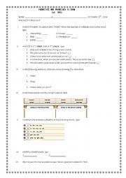 English Worksheet: Phonetics exam N 2