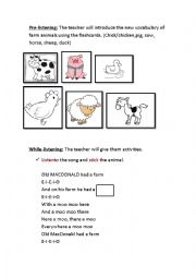 English Worksheet: OLD MCDONALD. (activity with a song)