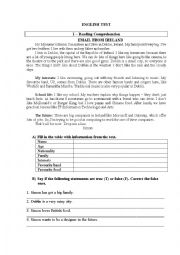 English Worksheet: Basic Test