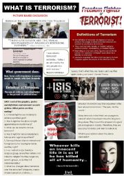 English Worksheet: What is terrorism?