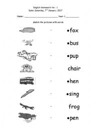 English Worksheet: Matching