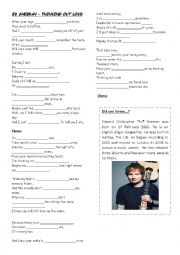 English Worksheet: ed sheeran thinking out loud. Listen and comple the lyrics
