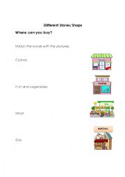 English Worksheet: Different Stores/Shops