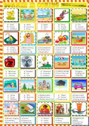 English Worksheet: Summer time: vocabulary , multiple choice