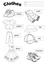 English Worksheet: Clothes