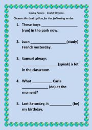 MIXED TENSES PRESENT SIMPLE/CONTINUOUS AND PAST SIMPLE