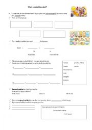 English Worksheet: Why is breakfast important? 