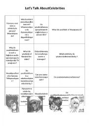 English Worksheet: Lets Talk About Celebrities