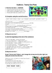 English Worksheet: HEATHENS - SUICIDE SQUAD