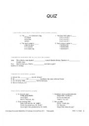 INTERCHANGE INTRO QUIZ UNIT 1 AND 2