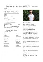 English Worksheet: hate you hate me