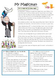 English Worksheet: The Magicman