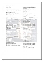 English Worksheet: Taylor Swift - I wish you would