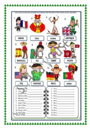 English Worksheet: nationalities