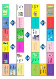 English Worksheet: Present Simple board game