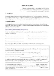 English Worksheet: Assignments and project around TED-talk New Challenges