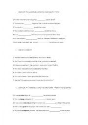 English Worksheet: Complete with comparatives and superlatives