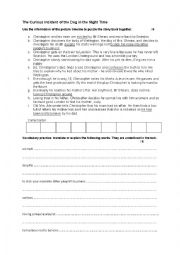 English Worksheet: Reading assignment Curious Incident of the Dog in the Night-Time