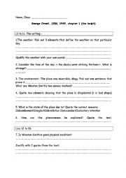 English Worksheet: 1984 chapter 1 (incipit)