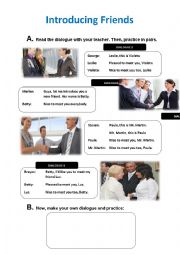 English Worksheet: Introducing Friends