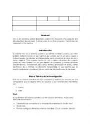 English Worksheet: Unix