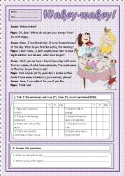 English Worksheet: Wakey-Wakey