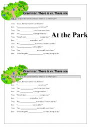English Worksheet: There is vs. There are