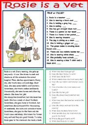 English Worksheet: Rosie the Vet