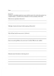 English Worksheet: 1984 Karate Kid Plot Questions