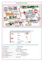 English Worksheet: Places in town