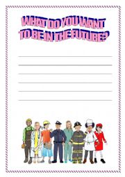 English Worksheet: What do you want to be in the future