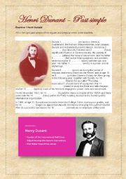 English Worksheet: Henri Dunant & the Red Cross - Past simple CEF B1