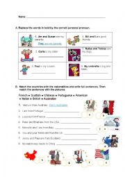 English Worksheet: Personal pronouns