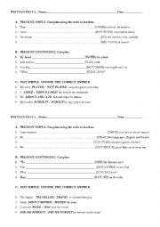 English Worksheet: GRAMMAR TEST 