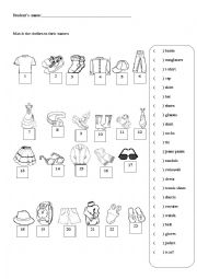 English Worksheet: CLOTHES