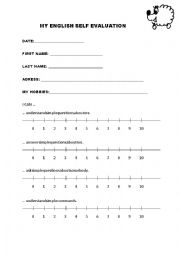 English Worksheet: Self evaluation