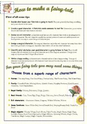 English Worksheet: Writing a fairytale
