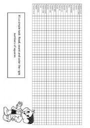 English Worksheet: Count and Color