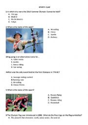 English Worksheet: Sports Quiz