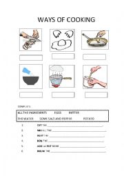 English Worksheet: Ways of Cooking