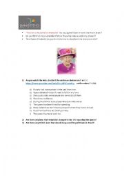 English Worksheet: Is the law for everyone? Queen Elisabeth