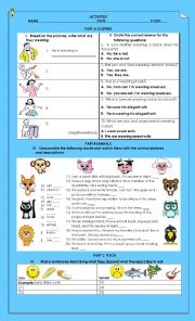 English Worksheet: ACTIVITY ABOUT CLOTHES, ANIMALS AND FOOD