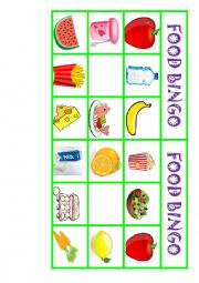 English Worksheet: FOOD BINGO