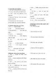 English Worksheet: past simple exercise