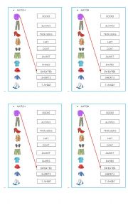 English Worksheet: CLOTHES MATCH